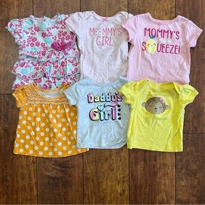 girls graphic tee shirt bundle 6-9 months